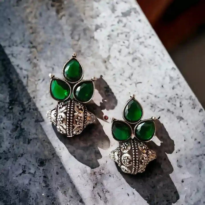 SUSAINS SILVER LOOK ALIKE EARRINGS [product_variant]- TelaNaari