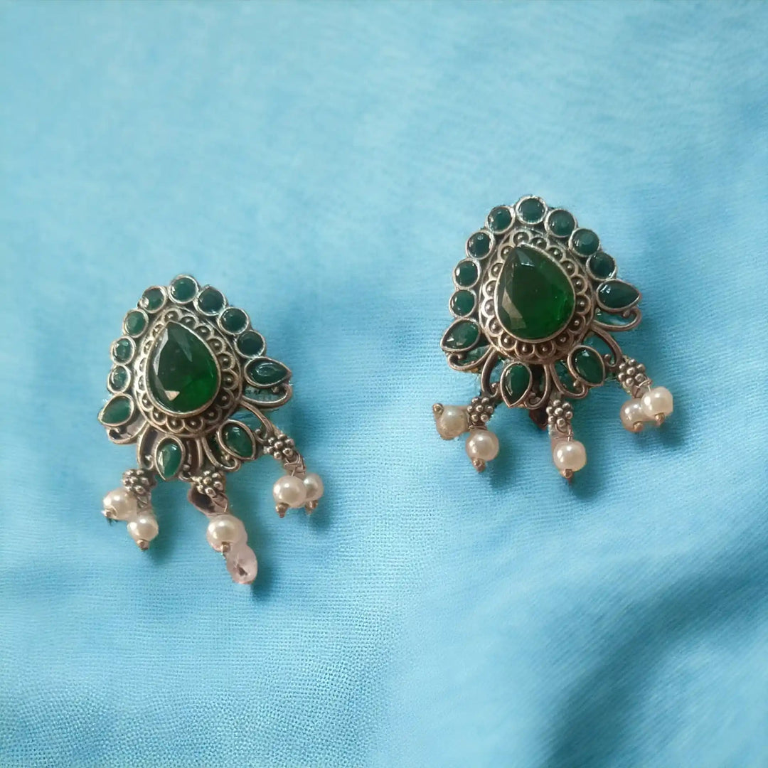 TELA NAARI CLASSIC OXIDISED SILVER EARRINGS