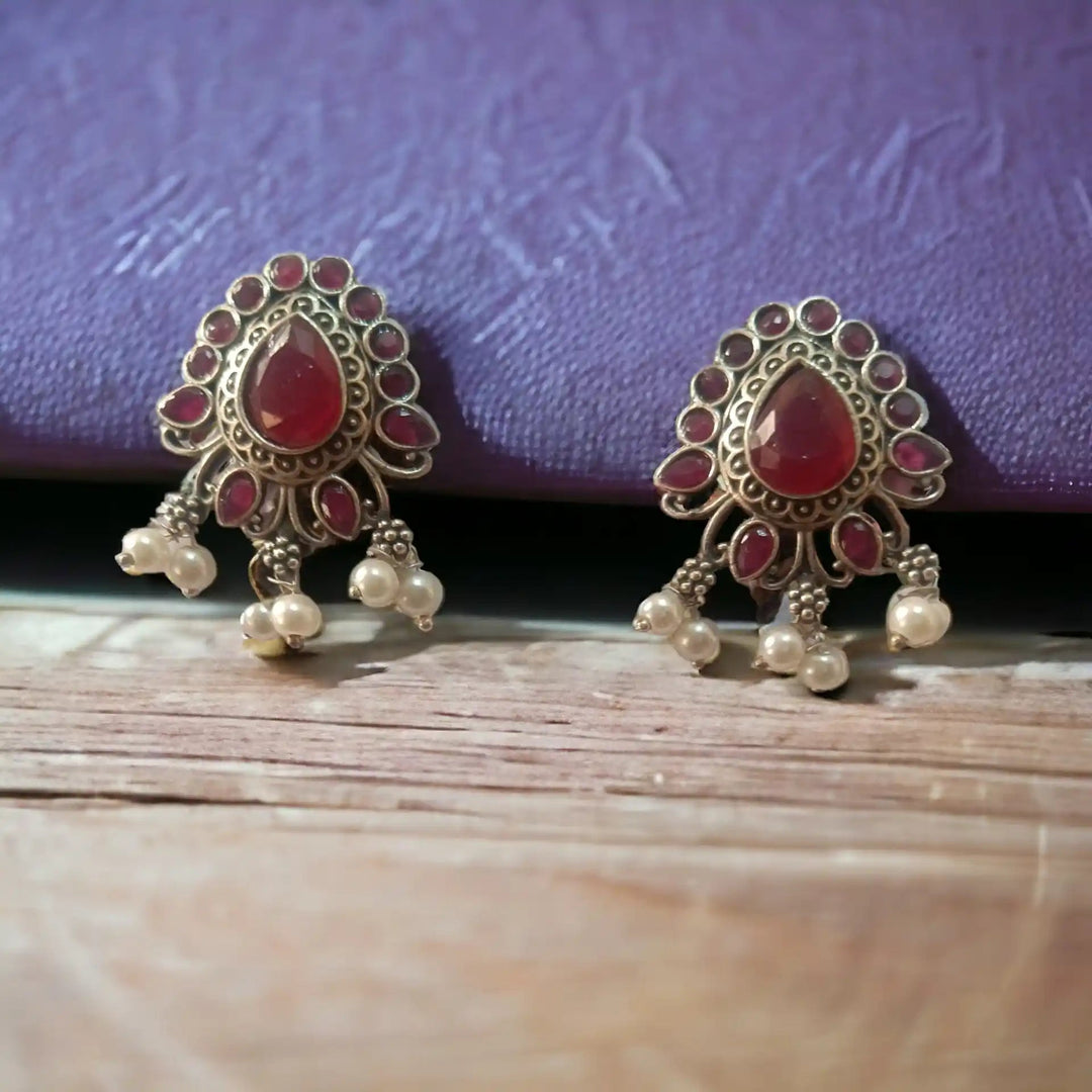 TELA NAARI CLASSIC OXIDISED SILVER EARRINGS