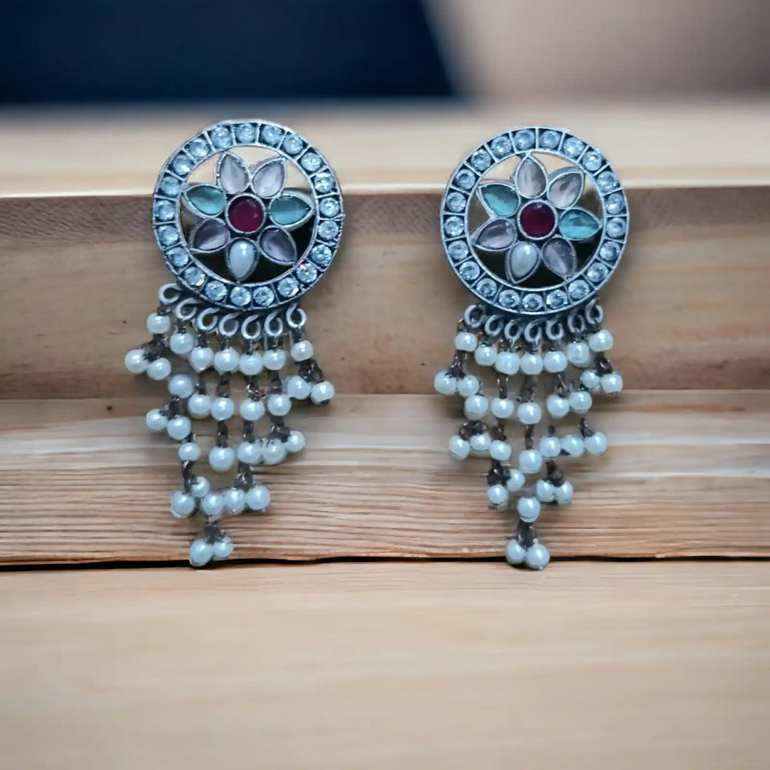 TELA NAARI ETHNIC SILVER OXIDISED EARRINGS