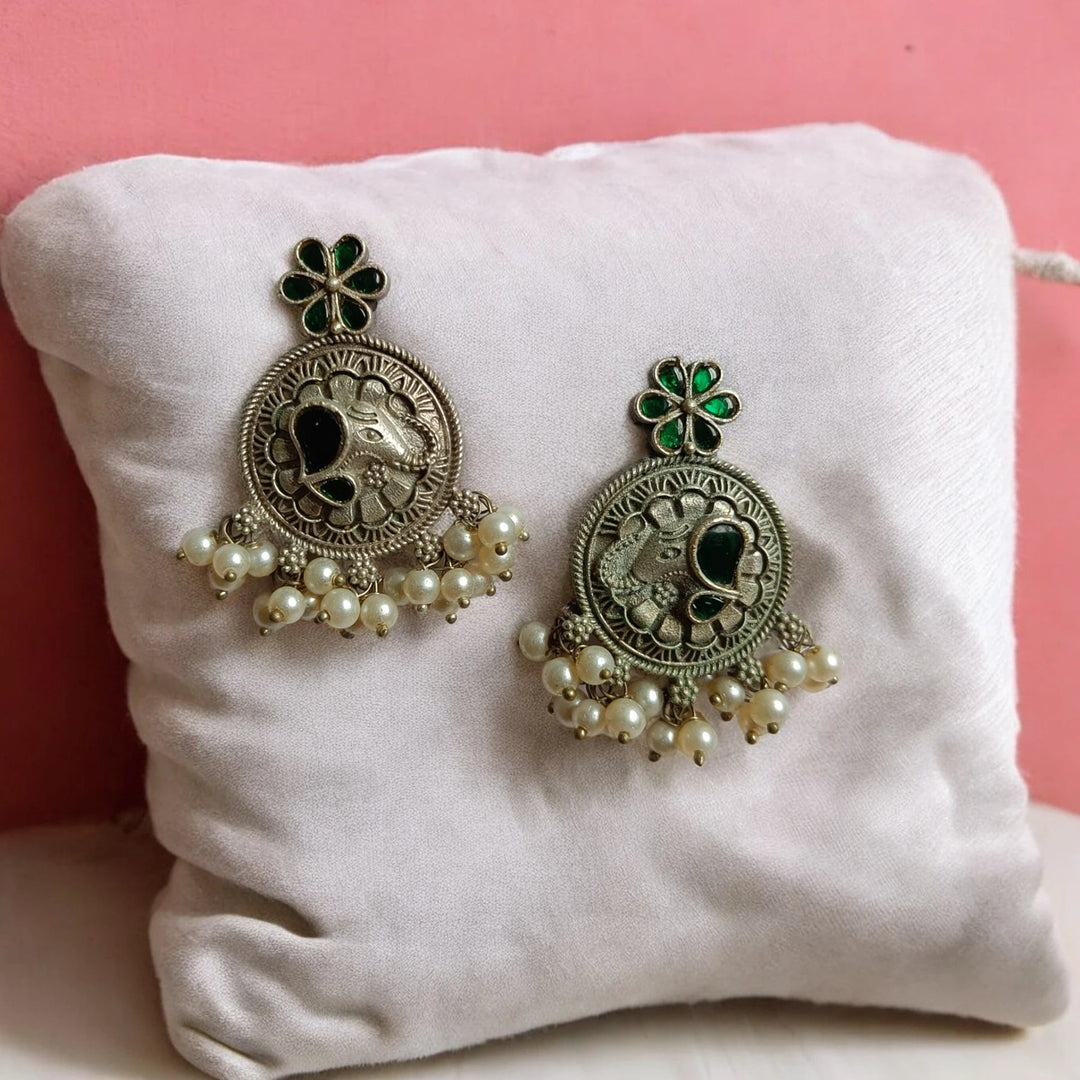 TELA NAARI MODERN OXIDISED SILVER EARRINGS [product_variant]- TelaNaari