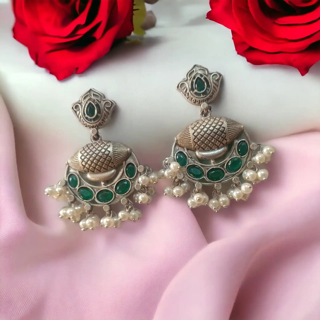 TELA NAARI MODERN OXIDISED SILVER EARRINGS [product_variant]- TelaNaari