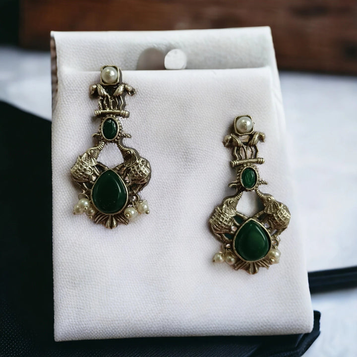 TELA NAARI TRENDSETTING SILVER OXIDISED EARRINGS