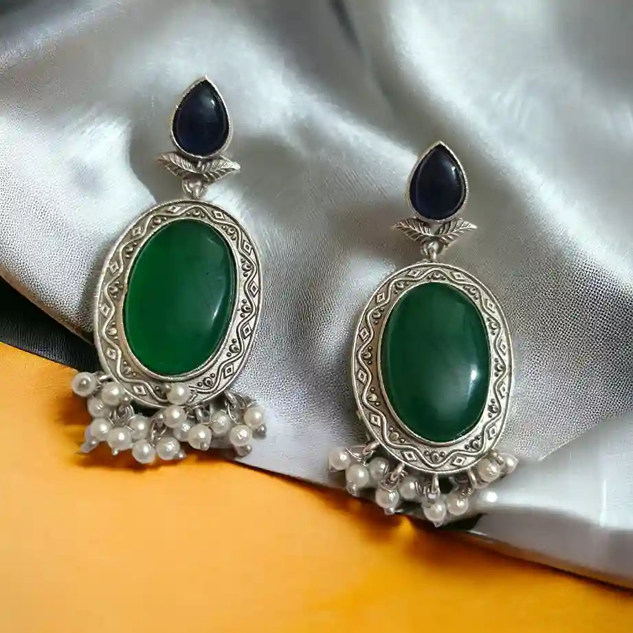 TELA NAARI WHIMSICAL SILVER OXIDISED EARRINGS