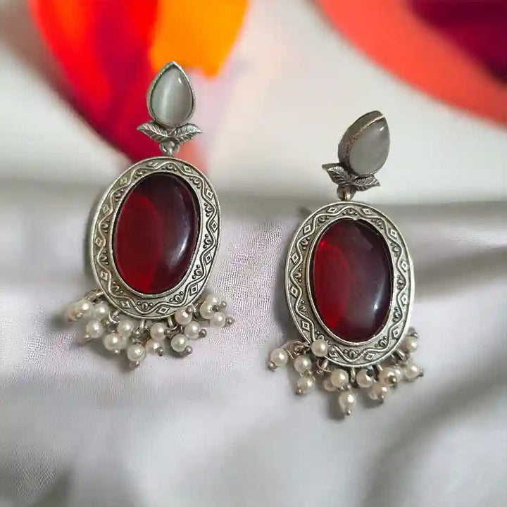 TELA NAARI WHIMSICAL SILVER OXIDISED EARRINGS