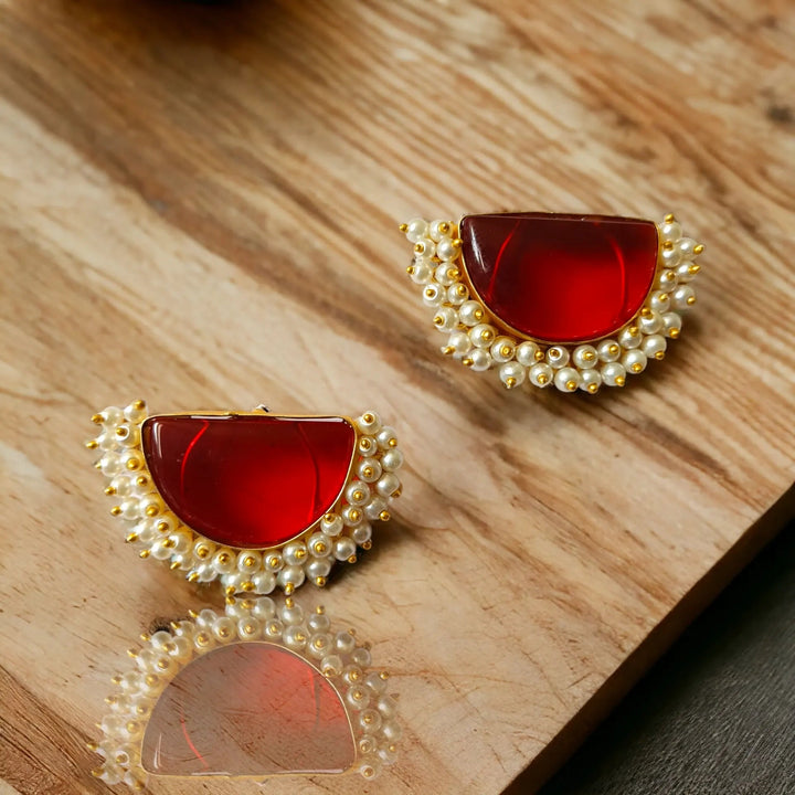 GOLD PLATED EARRINGS Basira [product_variant]- TelaNaari