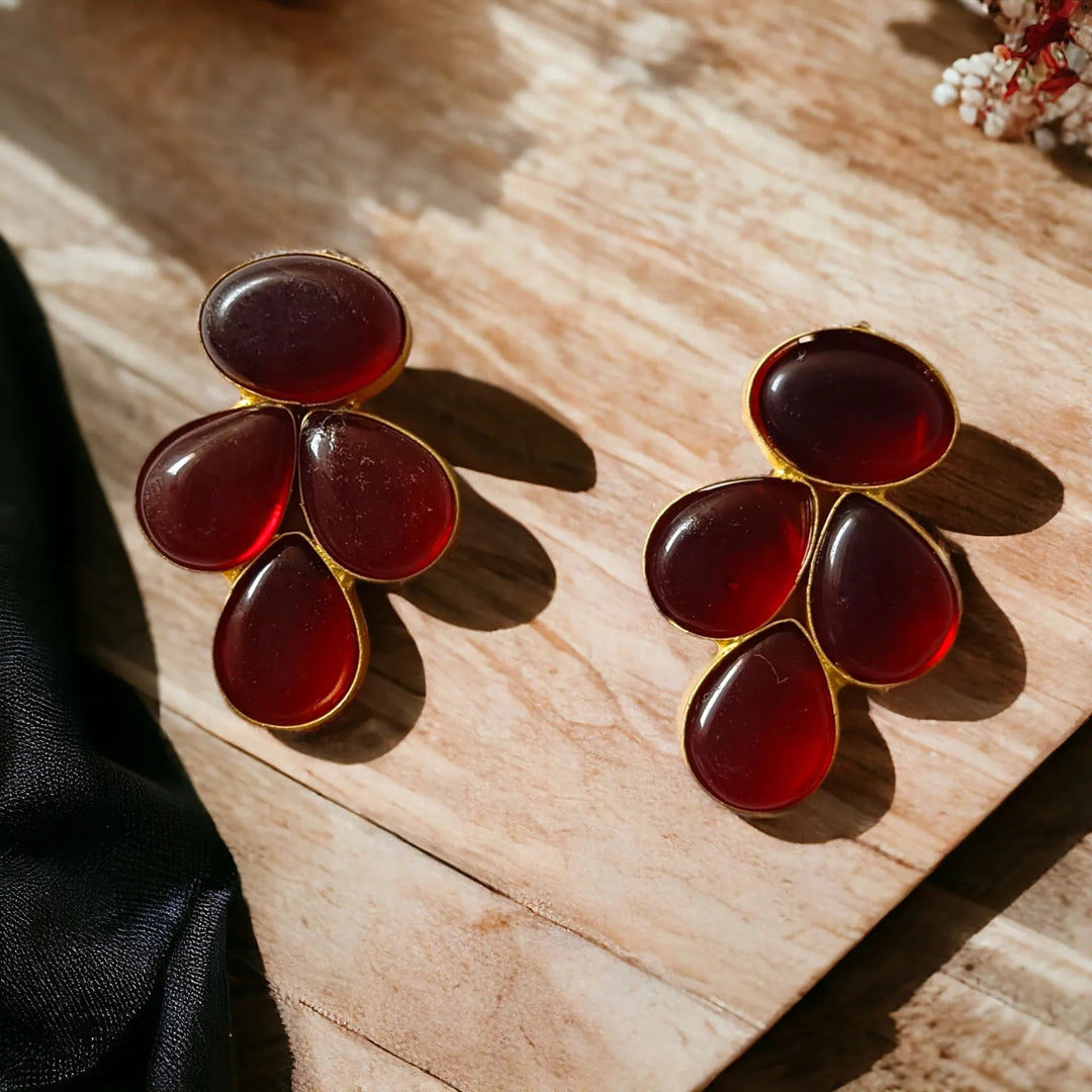 TELA NAARI MINIMAL HAND PAINTED OXIDISED SILVER EARRINGS