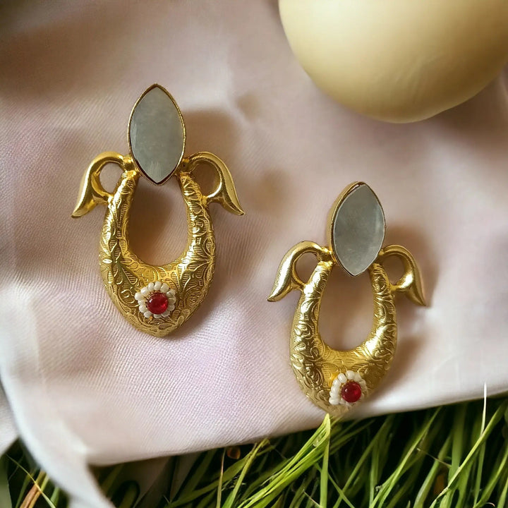 GOLD PLATED EARRINGS Niti [product_variant]- TelaNaari