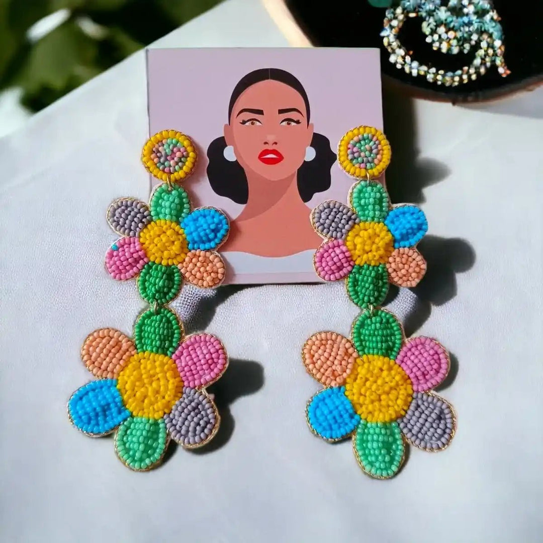 HANDMADE CONTEMPORARY AKIRA BEADED EARRINGS [product_variant]- TelaNaari