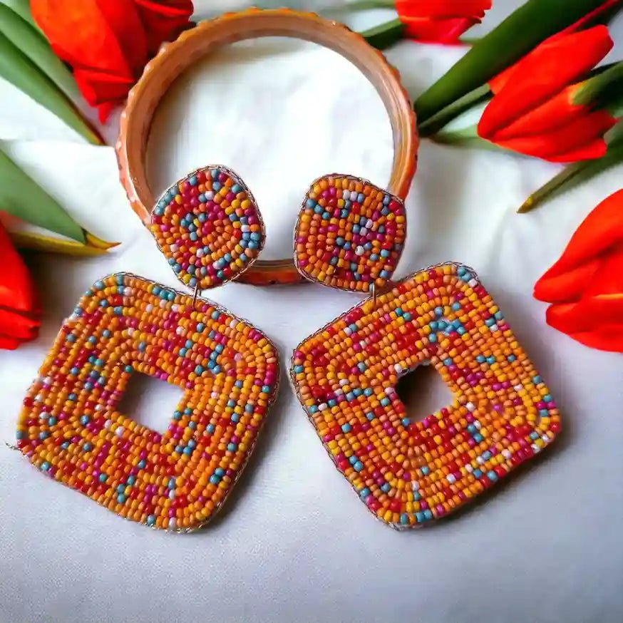 HANDMADE CONTEMPORARY ESHA BEADED EARRINGS