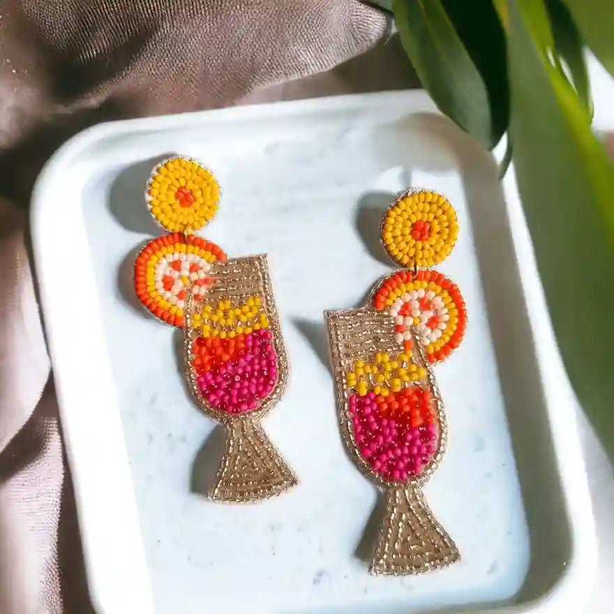 HANDMADE CONTEMPORARY VISTARA BEADED EARRINGS