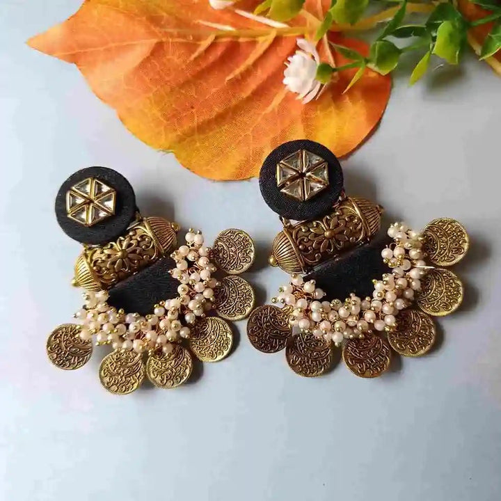 HANDMADE EARRINGS BLACK LUDO