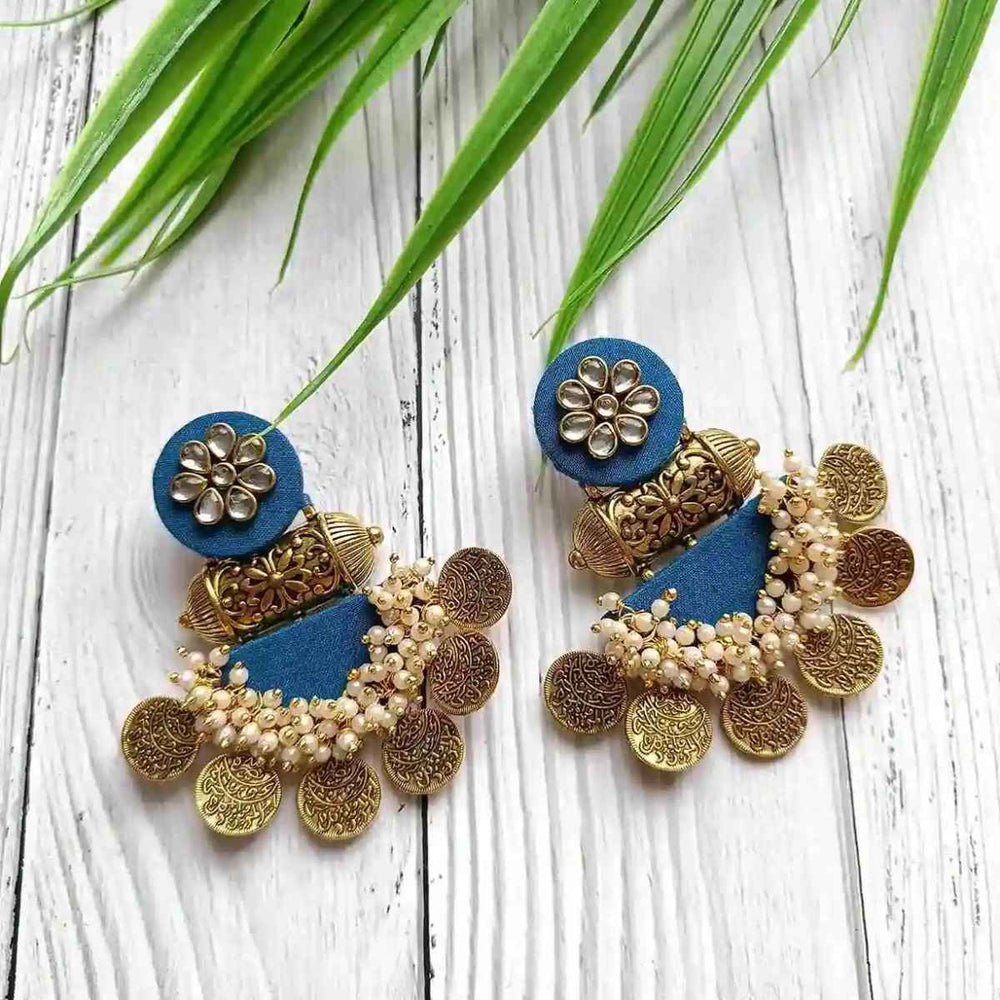 HANDMADE EARRINGS BRILLIANT BLUE EVA