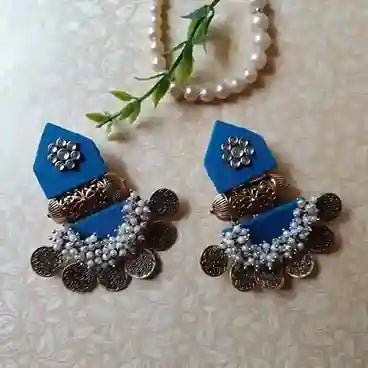 HANDMADE EARRINGS CERULEAN BLUE ISHA