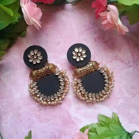 HANDMADE EARRINGS DEEP GREEN INAYA