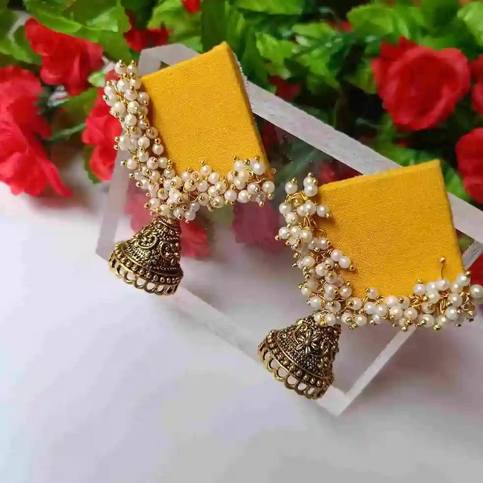 HANDMADE EARRINGS DEEP YELLOW ADVITA