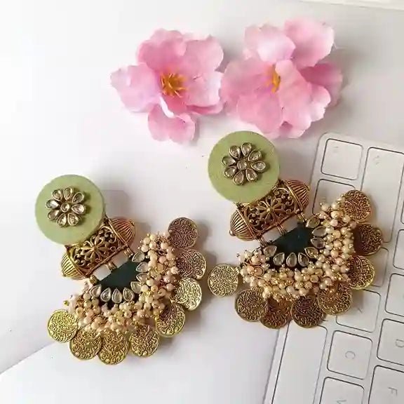 HANDMADE EARRINGS GREEN EVA