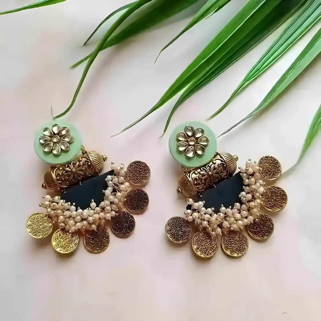 HANDMADE EARRINGS GREEN EVA