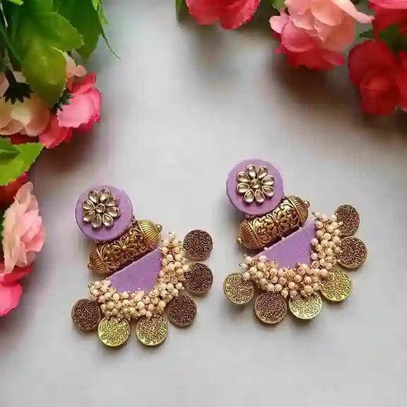 HANDMADE EARRINGS LIGHT PURPLE EVA [product_variant]- TelaNaari