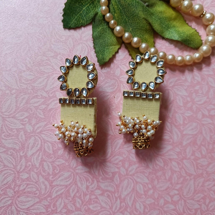 HANDMADE EARRINGS LIGHT YELLOW AADYA