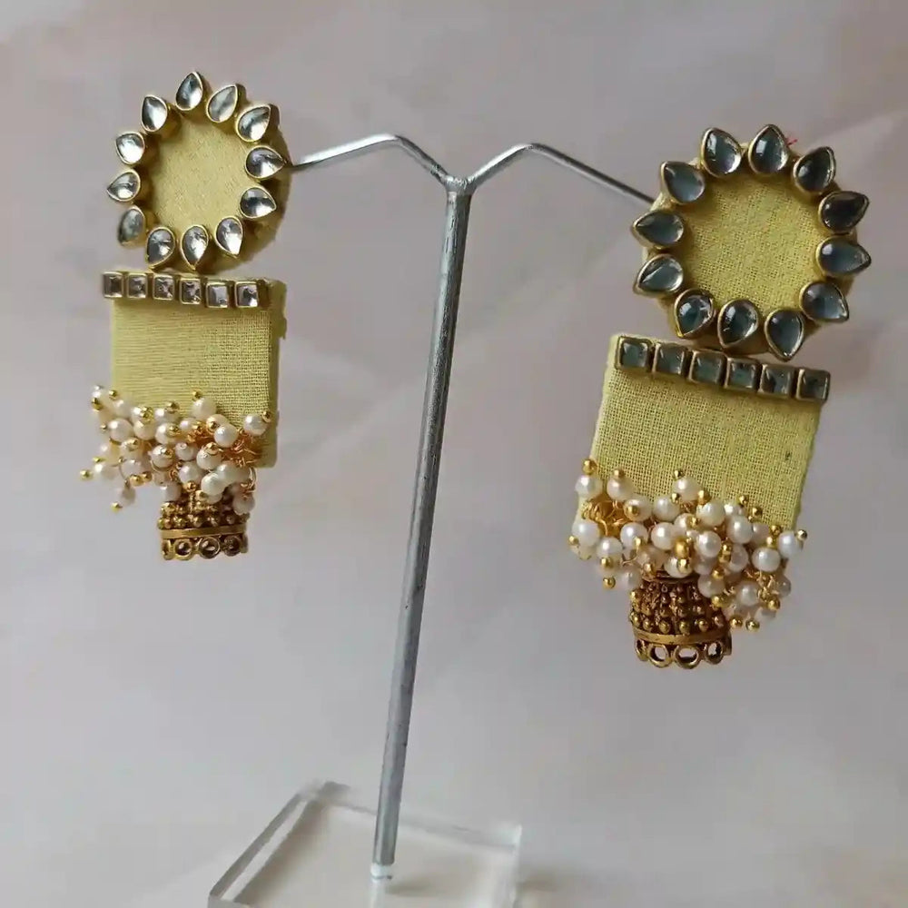 HANDMADE EARRINGS LIGHT YELLOW AADYA