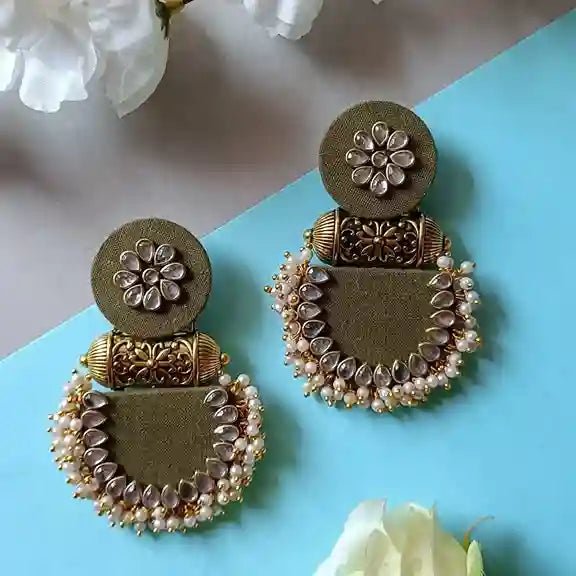 HANDMADE EARRINGS OLIVE GREEN INAYA [product_variant]