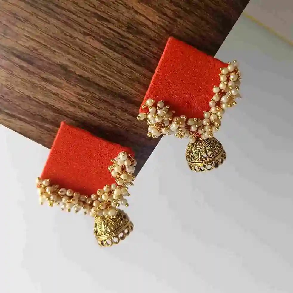 HANDMADE EARRINGS ORANGE ADVITA [product_variant]- TelaNaari