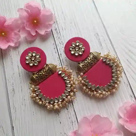 HANDMADE EARRINGS PINK INAYA