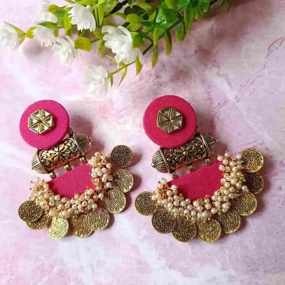 HANDMADE EARRINGS PINK LUDO