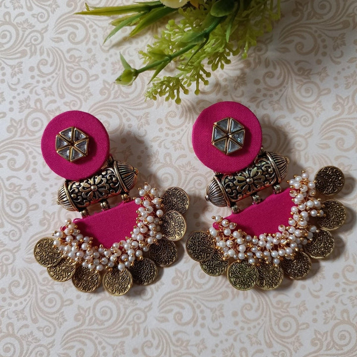 HANDMADE EARRINGS PINK LUDO