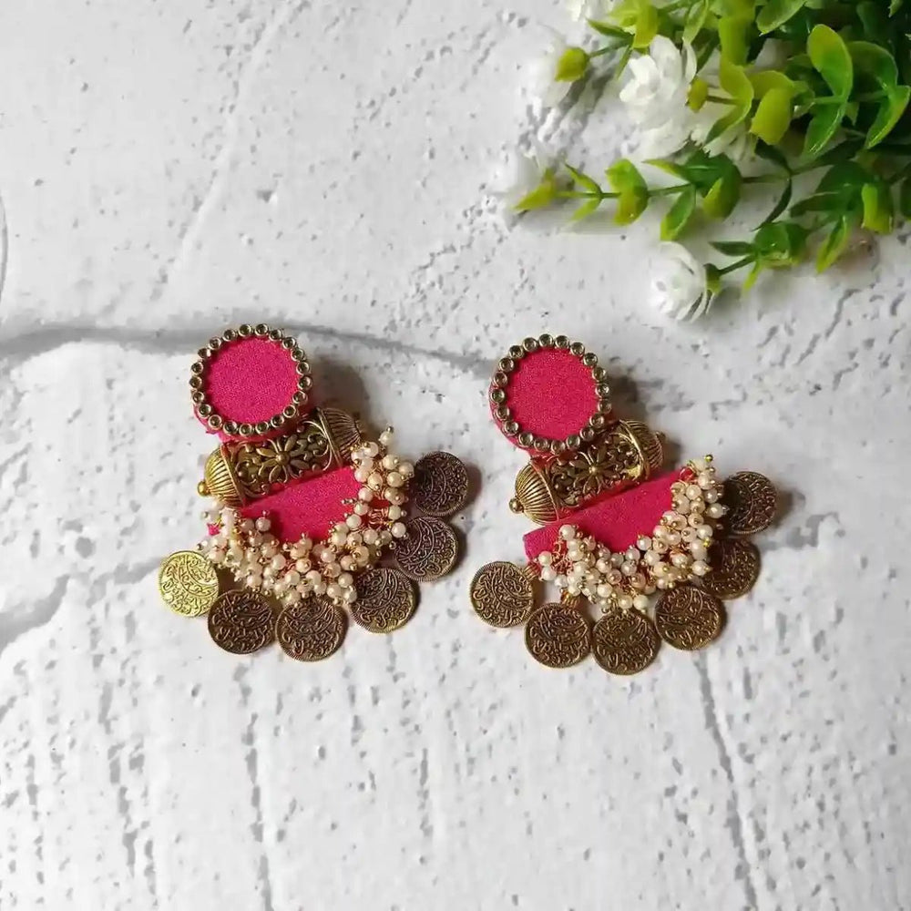 HANDMADE EARRINGS PINK NAINA