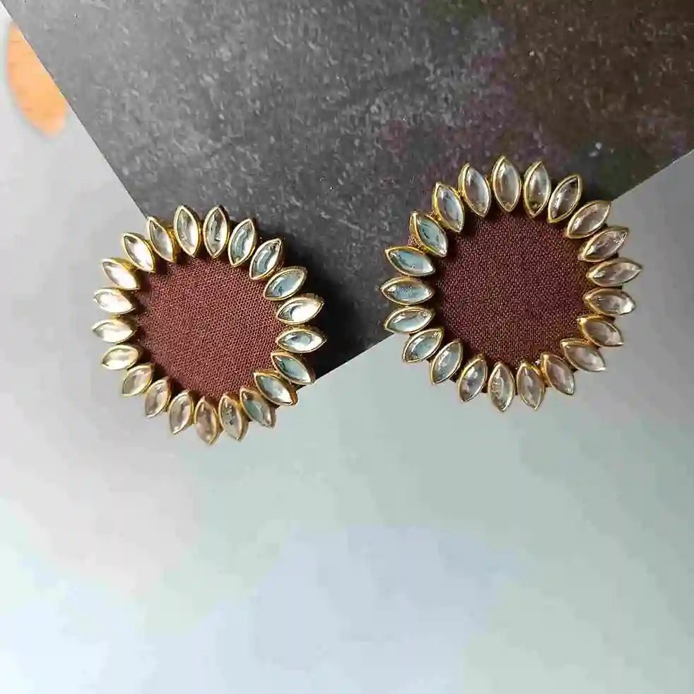 HANDMADE EARRINGS POORVI COKE COLOUR