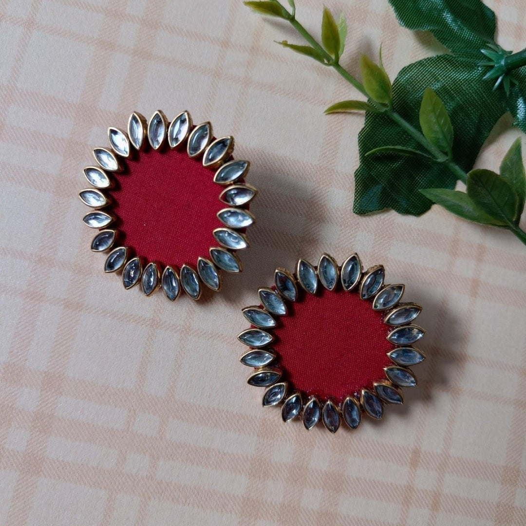 HANDMADE EARRINGS POORVI MAROON [product_variant]- TelaNaari