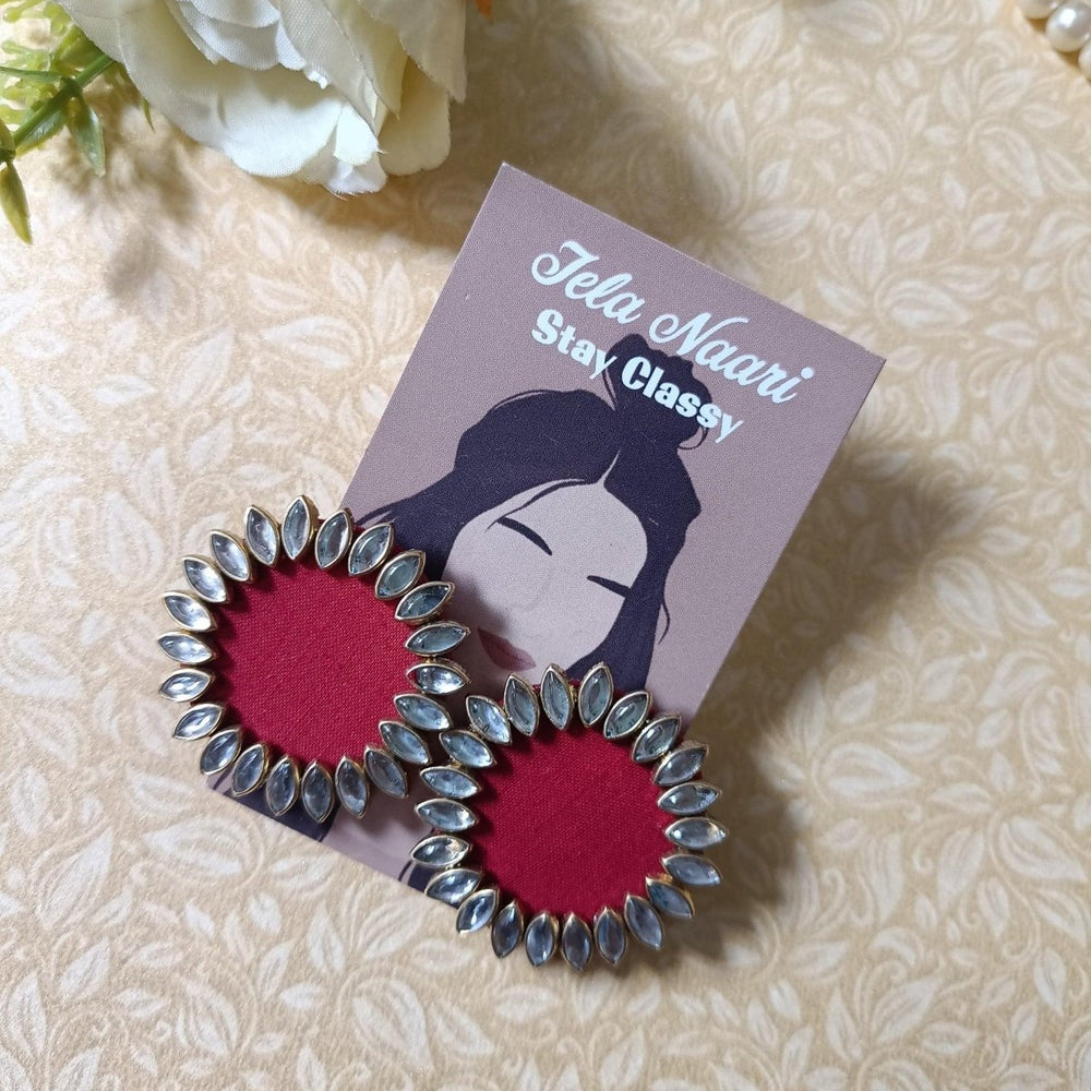 HANDMADE EARRINGS POORVI MAROON