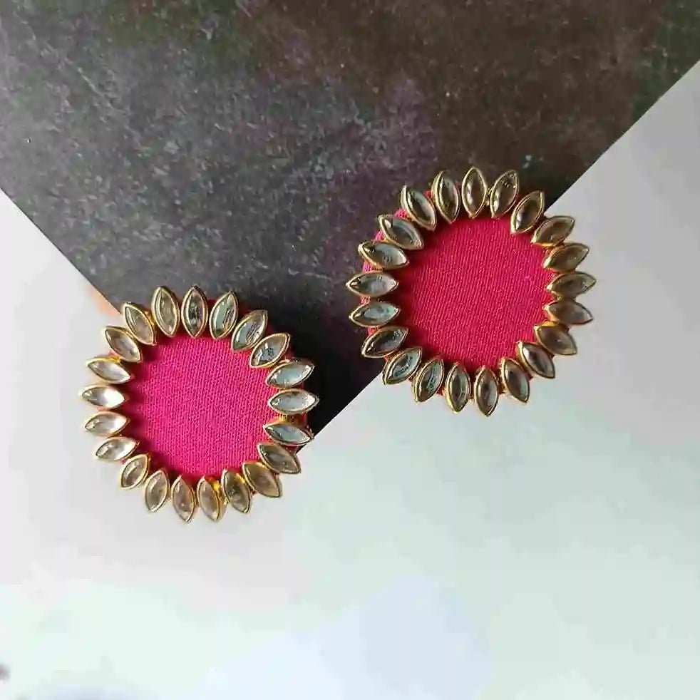 HANDMADE EARRINGS POORVI PINK [product_variant]- TelaNaari