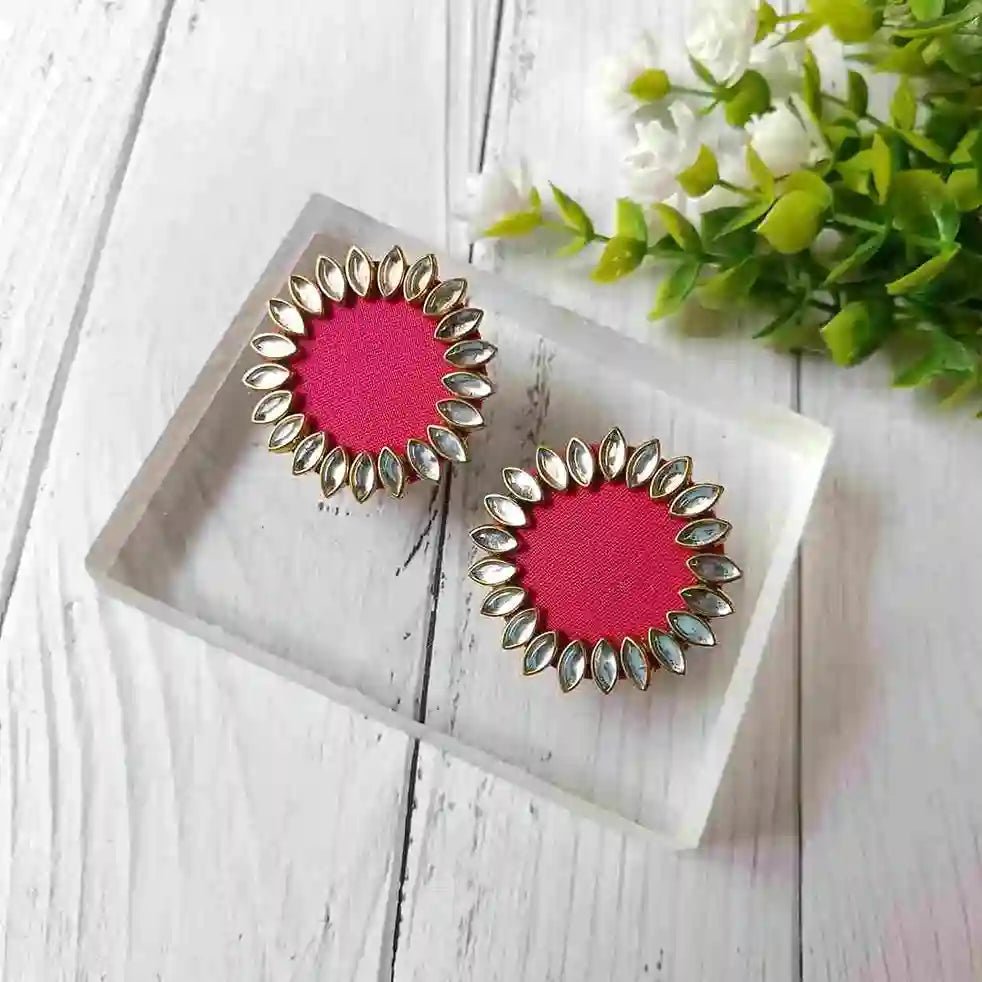 HANDMADE EARRINGS POORVI PINK