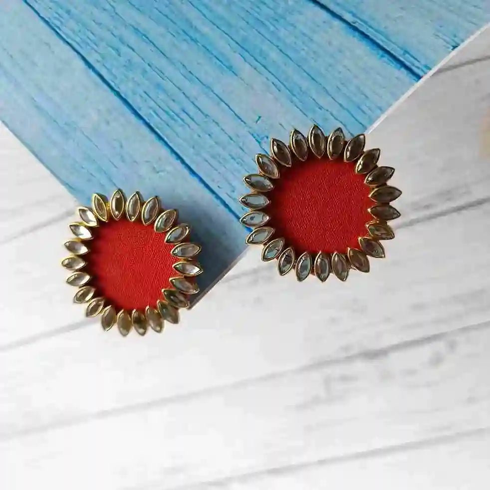 HANDMADE EARRINGS POORVI PRIMARY RED