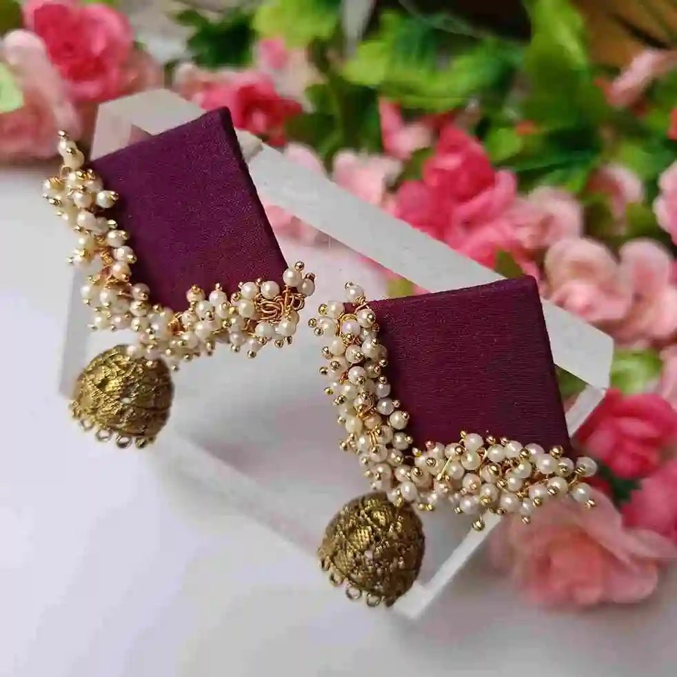 HANDMADE EARRINGS PURPLE ADVITA [product_variant]- TelaNaari