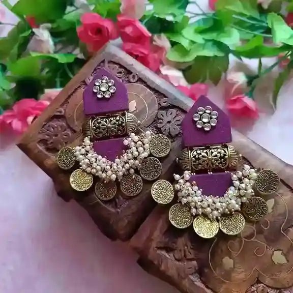 HANDMADE EARRINGS PURPLE ISHA