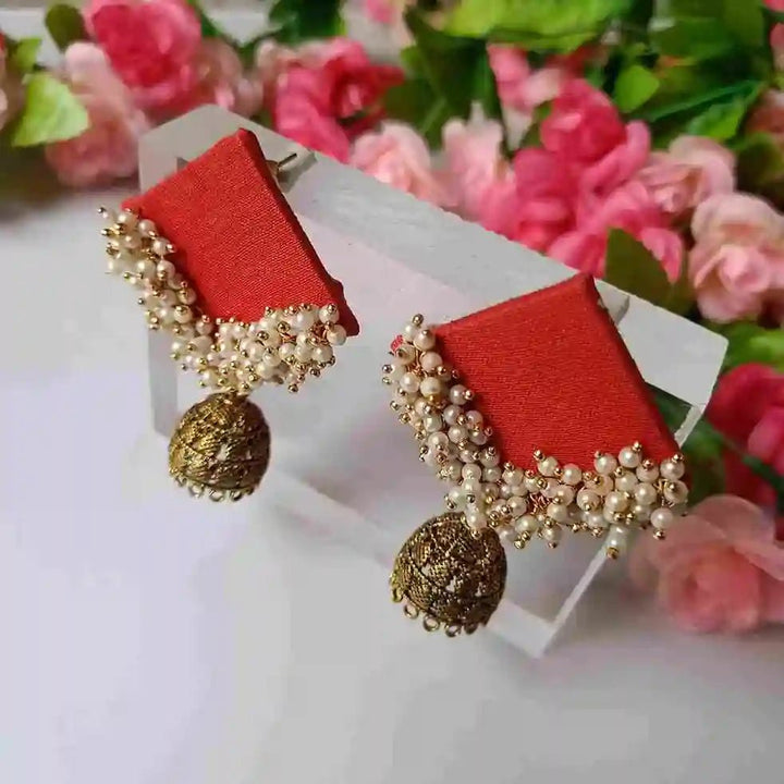 HANDMADE EARRINGS RED ADVITA [product_variant]- TelaNaari