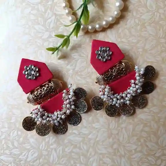 HANDMADE EARRINGS RED ISHA