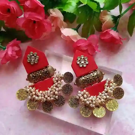 HANDMADE EARRINGS RED ISHA