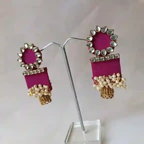 HANDMADE EARRINGS ROSE PINK AADYA