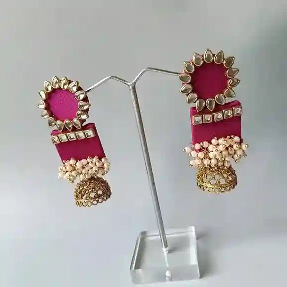 HANDMADE EARRINGS ROSE PINK AADYA