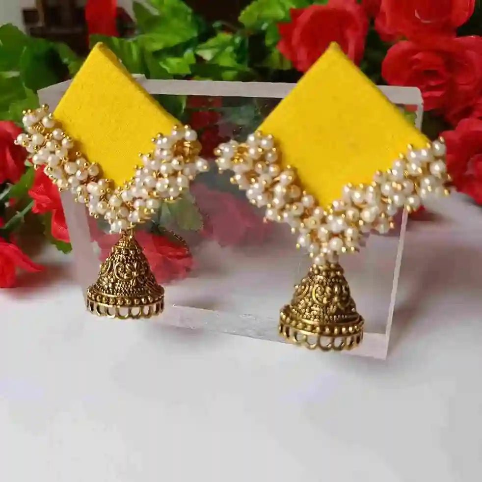 HANDMADE EARRINGS YELLOW ADVITA