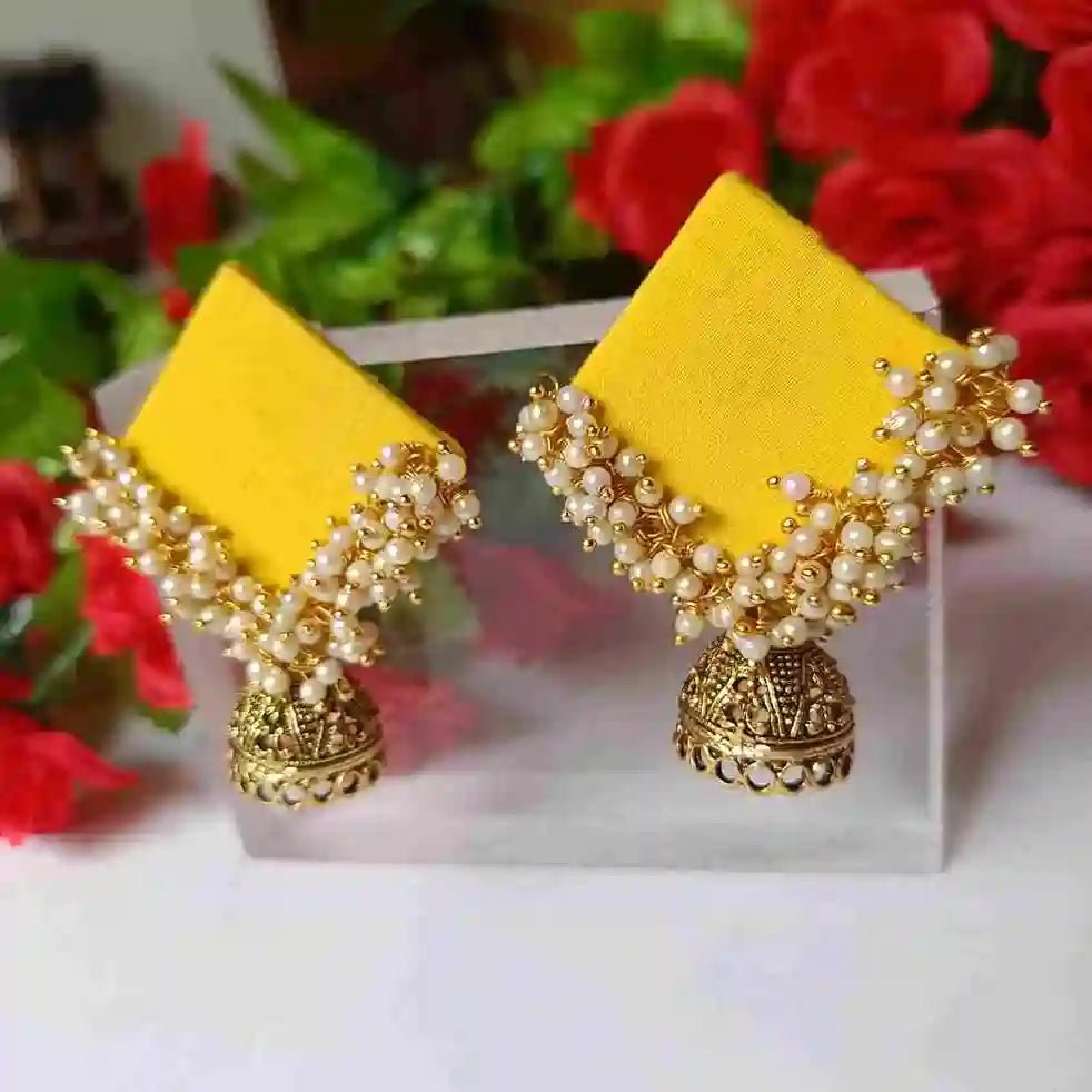 HANDMADE EARRINGS YELLOW ADVITA