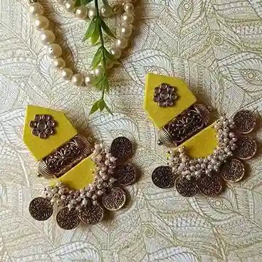 HANDMADE EARRINGS YELLOW ISHA