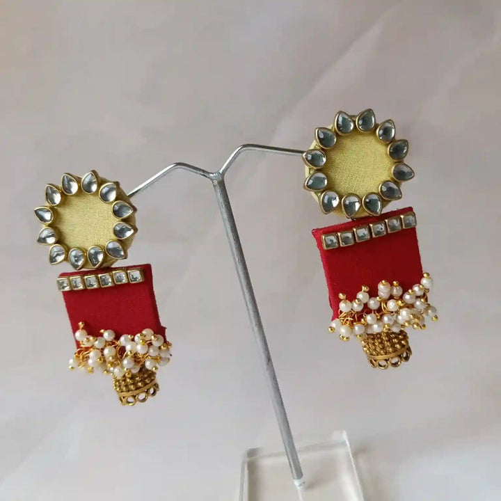 HANDMADE EARRINGS YELLOW & RED AADYA [product_variant]- TelaNaari