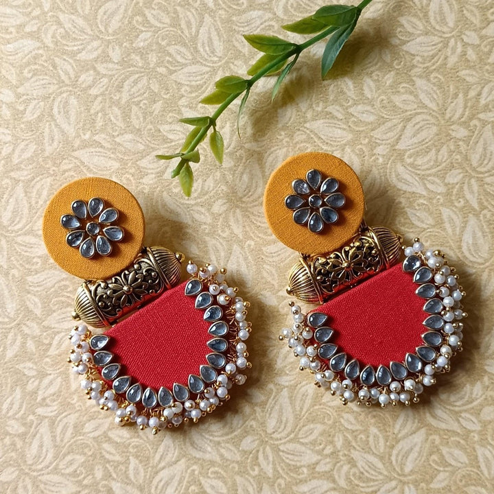 HANDMADE EARRINGS YELLOW & RED INAYA [product_variant]- TelaNaari