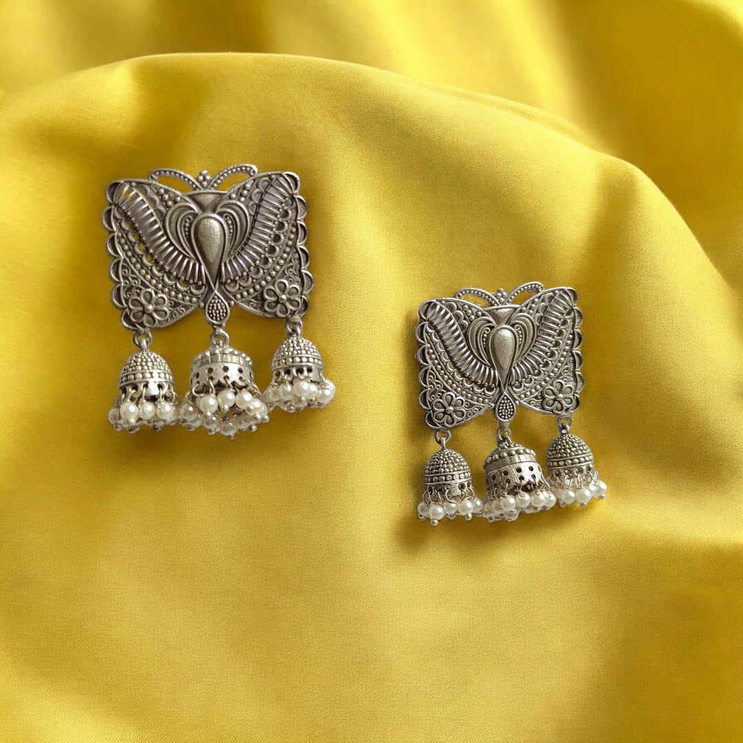 LAVANYA SILVER OXIDISED EARRINGS [product_variant]- TelaNaari